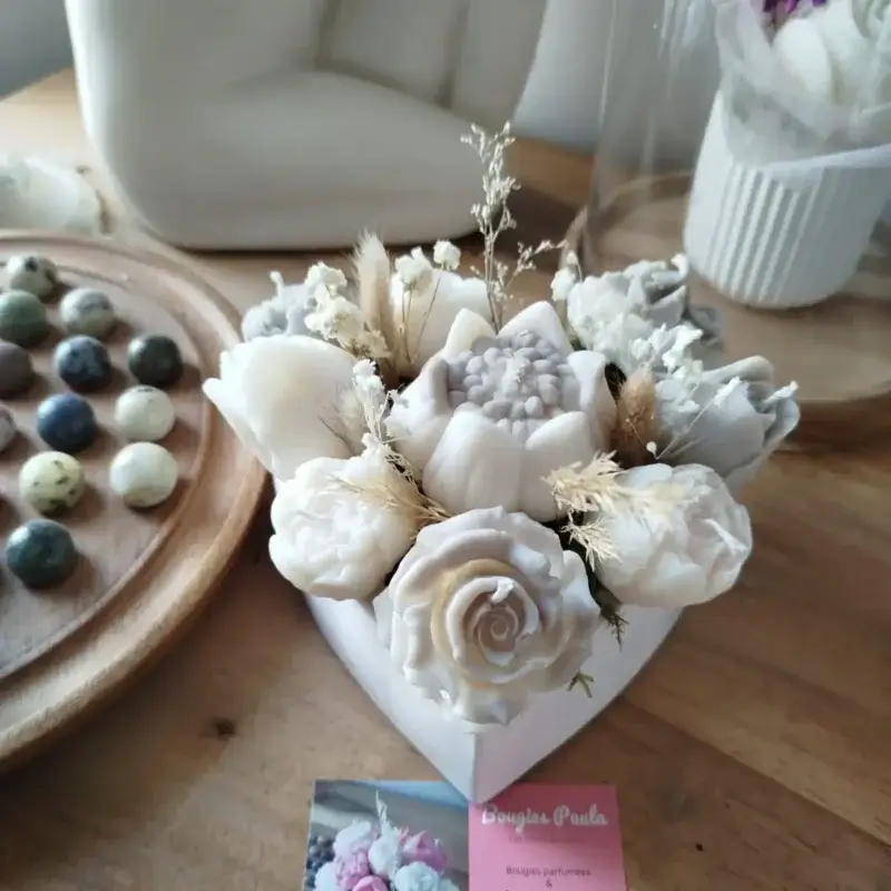 Mon coeur de platre en bouquet de bougies.